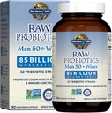 Garden of Life Raw Probiotics for Men Over 50 - Men 50 & Wiser Probiotic with Acidophilus and Bifidobacteria Probiotic-Created Vitamins, Enzymes, and Prebiotics, Gluten Free - 90 Vegetarian Capsules