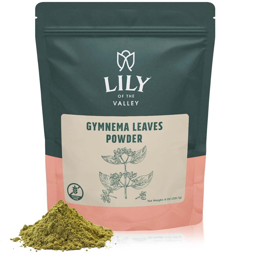 LILY OF THE VALLEY Gymnema Sylvestre Leaf Powder - Herbal Gurmar Powder - Vegan & Gluten-free - balené v odolnom vrecku (8oz, 226g)