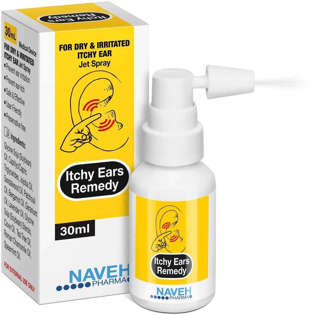 NAVEH PHARMA® Svrbiace ušia Remedy: Čistenie uší a Svrbenie Relief 