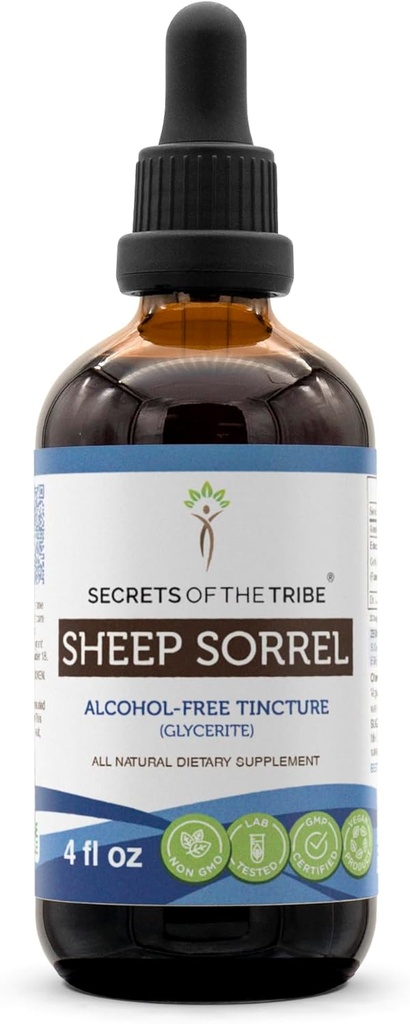 Ovce Sorrel Tinktúra bez alkoholu extrakt, ovčie sorrel (Rumex Acetosella) sušené bylinné tinktúra doplnok 4 oz