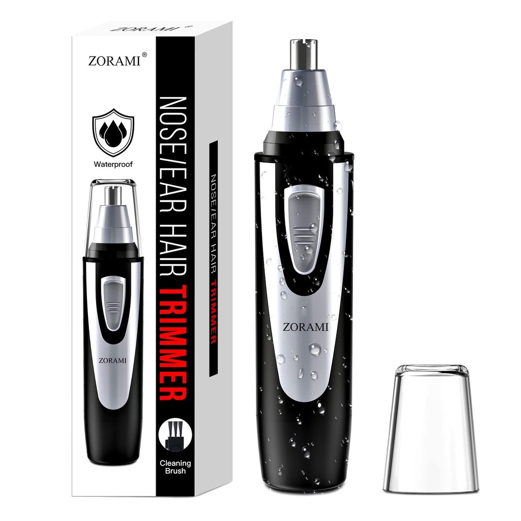 Ušné a nosové vlasy Trimmer Clipper - 2025 Profesionálne bezbolestné obočie a tvár Trimmer vlasov pre mužov Ženy, batérie-operovaný Trimmer s IPX7 vodotesné, Dual Edge čepele pre jednoduché čistenie čierna