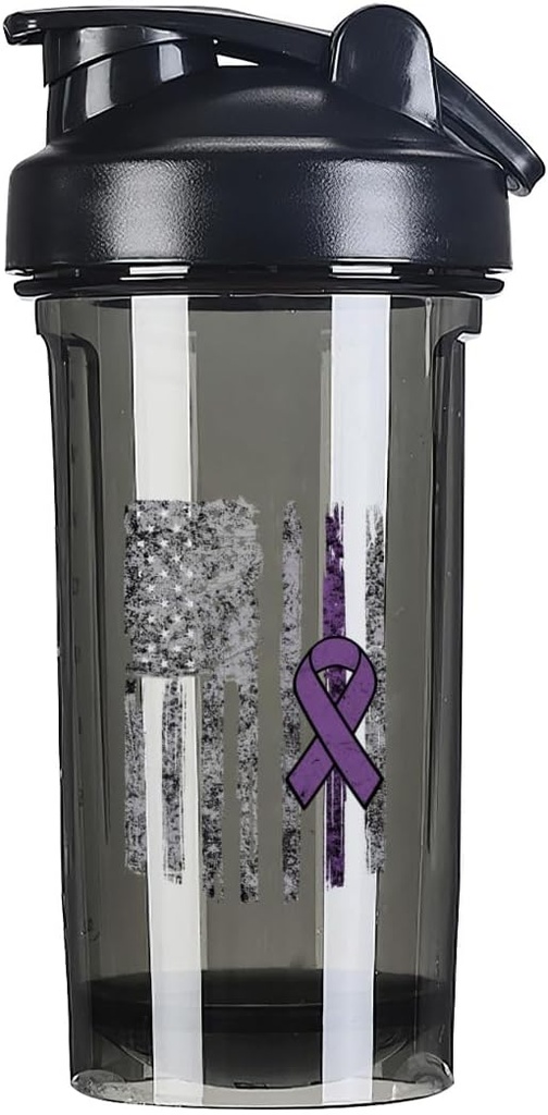 Epilepsia Awareness America Flag 18 Ounce Shaker Fľaša Nápoj Mixer Leak-odolný pred cvičením Proteín Shakes Strava Výmena Shake Fľaše 500ML/18 Oz Čierna