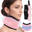 Atsuwell Soft Neck Brace Cervikal Collar, Nastaviteľná podpora krku Závod s odnímateľným gélom balenia, opakovane použiteľné zábal pre správne držanie tela, spánok, ružová