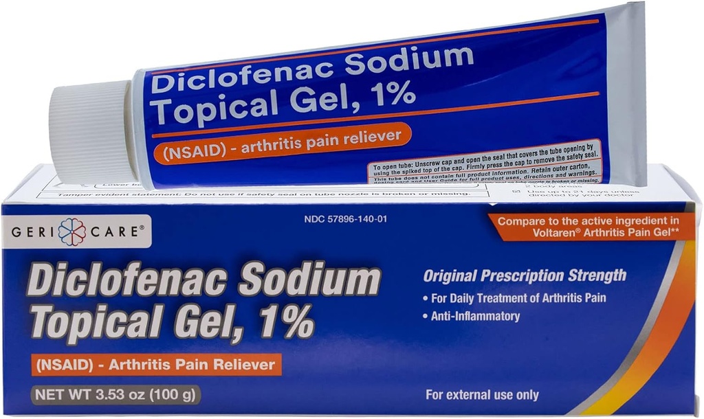 Topická artritída úľava od bolesti gél diklofenak sodný 1% (NSAID) od GeriCare- ruky krídlo lake nohy kolená Extra-sila artritída bolesť Reliever- Anti-zápalová artritída bolesť Liečba- 3,53oz