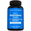 Vitálne vitamíny Mužský multivitamínový komplex - vyrobený s esenciálnymi aminokyselinami a koreňom Maca - s vitamínom A, C, E, B6, B12, D3 a mužská výkonová zmes - denné pánske multivitamíny - 60 kapsula