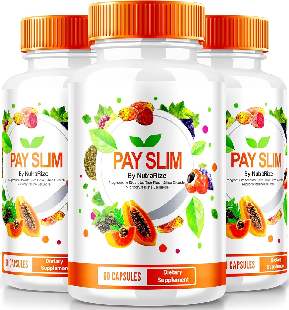 NutraRize (3 balenie) Pay Slim Kapsule, PaySlim All-Natural Supplement for Healthy Weight Loss, Premium Formula na dosiahnutie telesných a fitness cieľov, oficiálne recenzie (180 Kapsule)