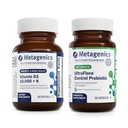 Metagény Vitamín D3 10 000 + K (60 Softgels) a UltraFlora Control Probiotiká (30 Servings) - podporuje zdravie kostí a srdca - pomáha zdravé zloženie tela