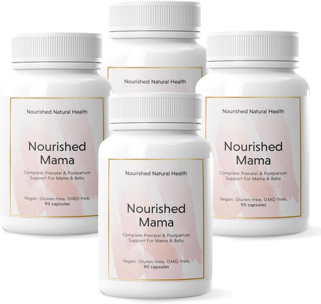 Vyživená mama prenatálny multivitamín - Vegan Multivitamín pre predkoncepciu, Tehotenstvo, popôrodné a dojčenie - bez železa s Metylovaným folátom a vysokou dávkou cholínu - 360 kapsúl