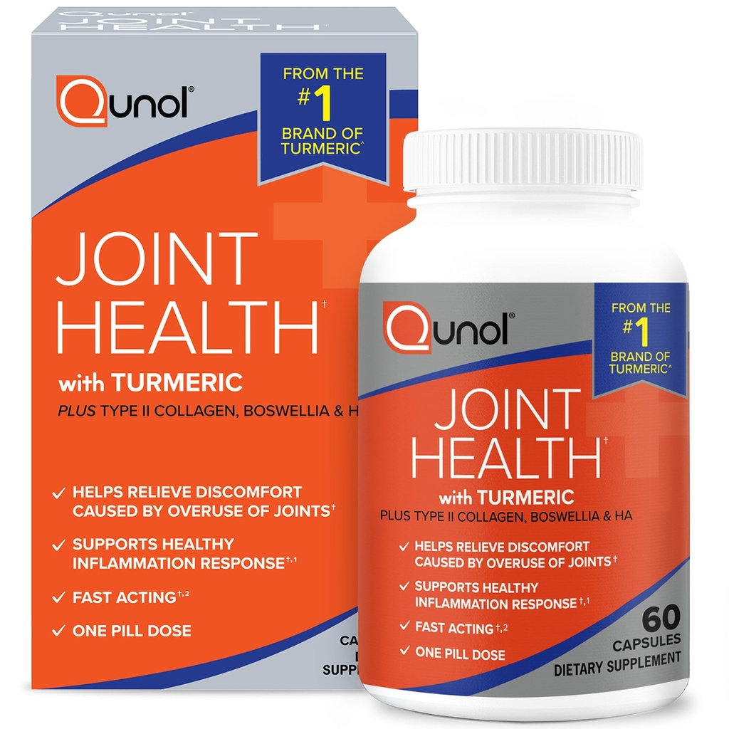 Qunol 5-in-1 Joint Suplement, Fast Acting, One Pill Dose, Podpora Zdravý zápal odpoveď a nepohodlie spôsobené nadmerným použitím kĺbov, Alternatíva k glukozamín Chondroitin MSM, 60 Počet