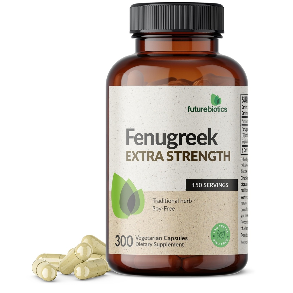 Futurebiotiká Fenugreek Extra sila podporuje celkovo dobré zdravie a dobre-byť, non-GMO, 300 Vegetariánske kapsule