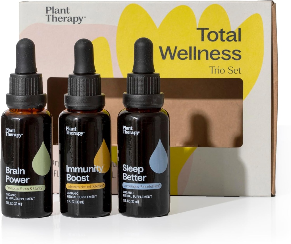 Plant Therapy Total Wellness Trio Set 30 ml Každý z Imunity Boost, mozog Power & Sleep Lepší
