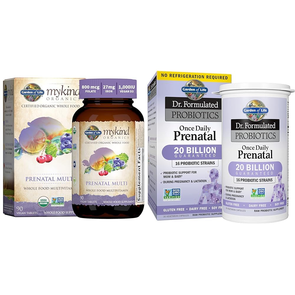 Záhrada života Ženy a prenatálne multivitamíny s vitamínom D3, B6, B12, C a železo a - Dr Formulované probiotiká Raz denne prenatálne
