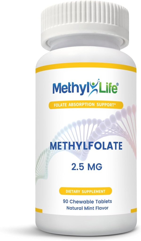 L-metylfolát 2,5 - L-5-MTHF ako Magnofolát-C (2,500 μg v tablete) - [90 žuvacích tabliet]