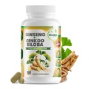GreeNatr Ginko Biloba & Panax Ginseng Supplement - Red Ginseng Brain Supplement for Memory and Focus - Ginkgo Biloba Doplnky pre dobrú víziu, imunitný systém a zlepšenie prietoku krvi - 120 tabliet