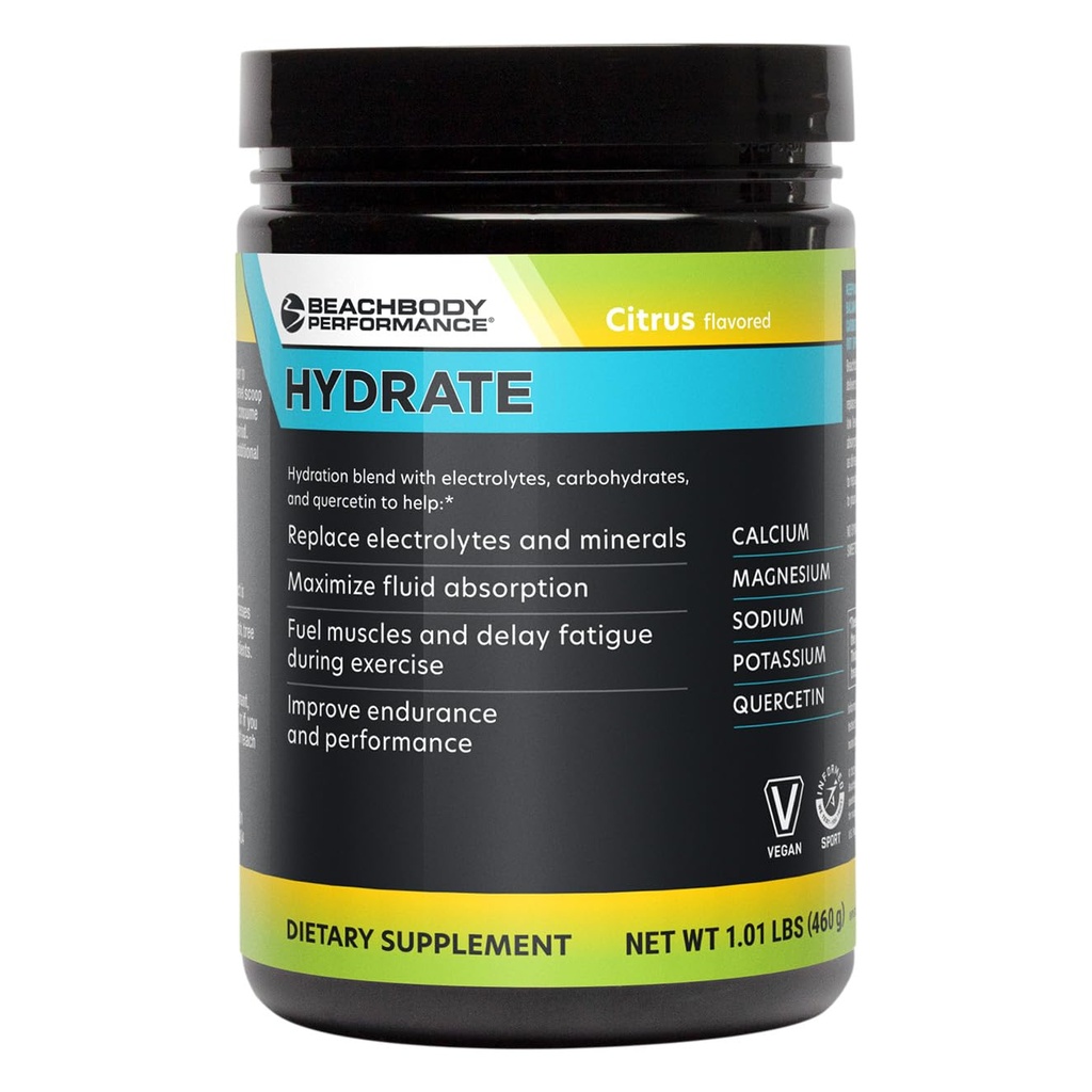 BODi hydratačný výkon Hydratácia Supplement, Quercetin obohatený Electrolyte prášok, 4 Key Electrolytes: Draslík, horčík, sodík, vápnik - podpora Endurance & Fluid Balance, Citrus, 40 SRV