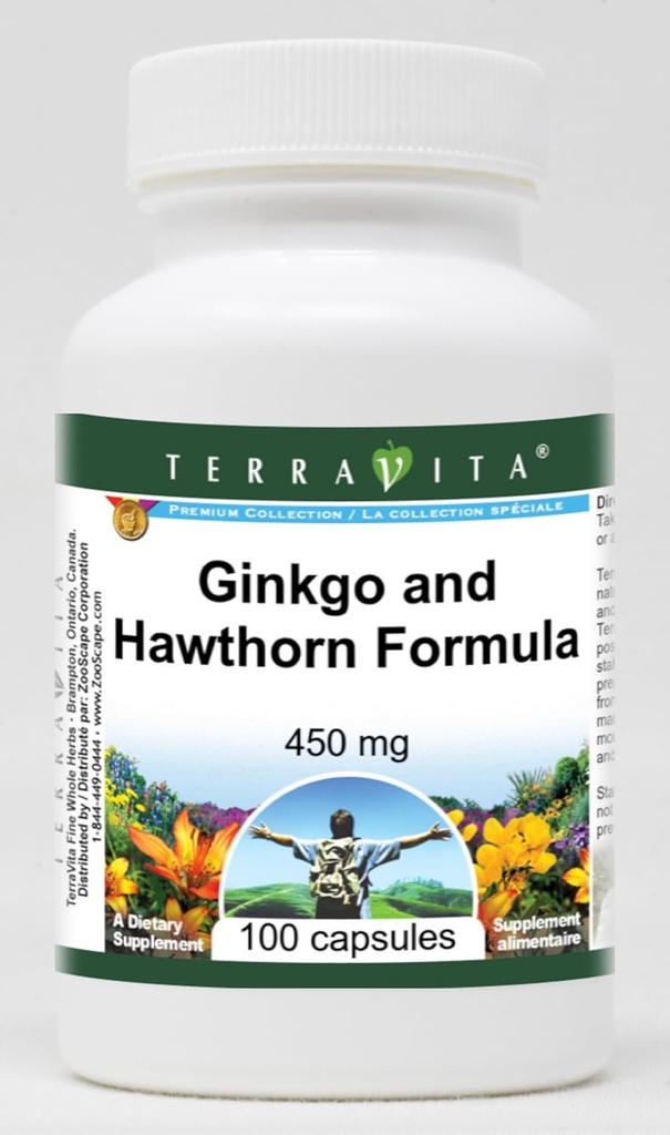 Ginkgo a Hawthorn Formula - 450 mg (100 kapsúl, ZIN: 51403)