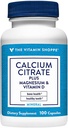 Vápnik Citrát+Magnézium&vitamín D,Multi-minerálne Bone Health Supplement,Vitamín D Aids Absorpcia, Vápnik 999mg, Magnézium 567mg, Vitamín D 612IU v dennej dávke (100 kapsúl) podľa The Vitamin Shoppe