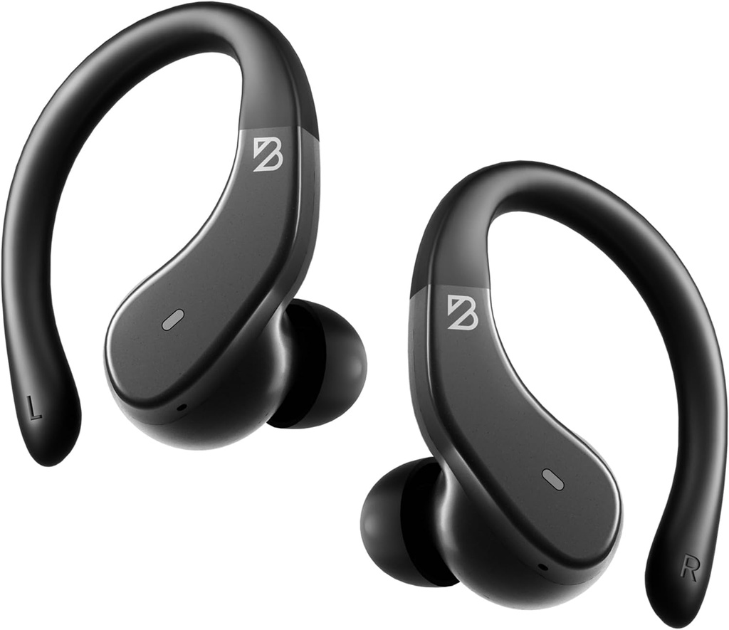 Back Bay Audio - Bezdrôtové Earbuds Bluetooth Slúchadlá pre šport, Hook cez ušné putá, Deep Bass, Zabaliť slúchadlá s Earhooks pre beh, Cvičenie Bezdrôtové slúchadlá pre telocvične