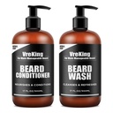 Muži Bradavice umývanie a brada kondicionér Bundle Set pre mužov, tvár a brada šampón a kondicionér Set pre mužov w/Biotín Rast vlasov Formula lupín, darčeky pre mužov, 500ml*2
