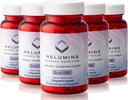 Relumins Advance Nutrition Gluta 1000 - Redukované L-Glutatión, Alpha Lipoic Acid & Rose HIPS, Antioxidant Podpora pre pokožku a celkovú wellness, Made in USA - 30 Kapsule x 5 Fľaše (75-Deň dodávky)