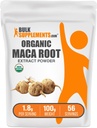 BulkSupplements.com Organic Maca Root Extract Powder - Organic Maca Powder, Nutritional Supplement - Vegan & Gluten Free, 1,8 g per Serving, 100g (3,5 oz) (Pack of 1)
