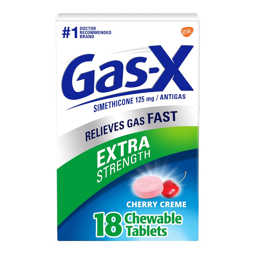 Dulcolax Jednodňové Relief Laxative Tablets, Bisakodyl 5 mg, 50 Gróf & Gas-X Extra sila Chewable Gas Relief Tablets, Simeticone 125 mg, Cherry Flavor - 18 Gróf Bundle