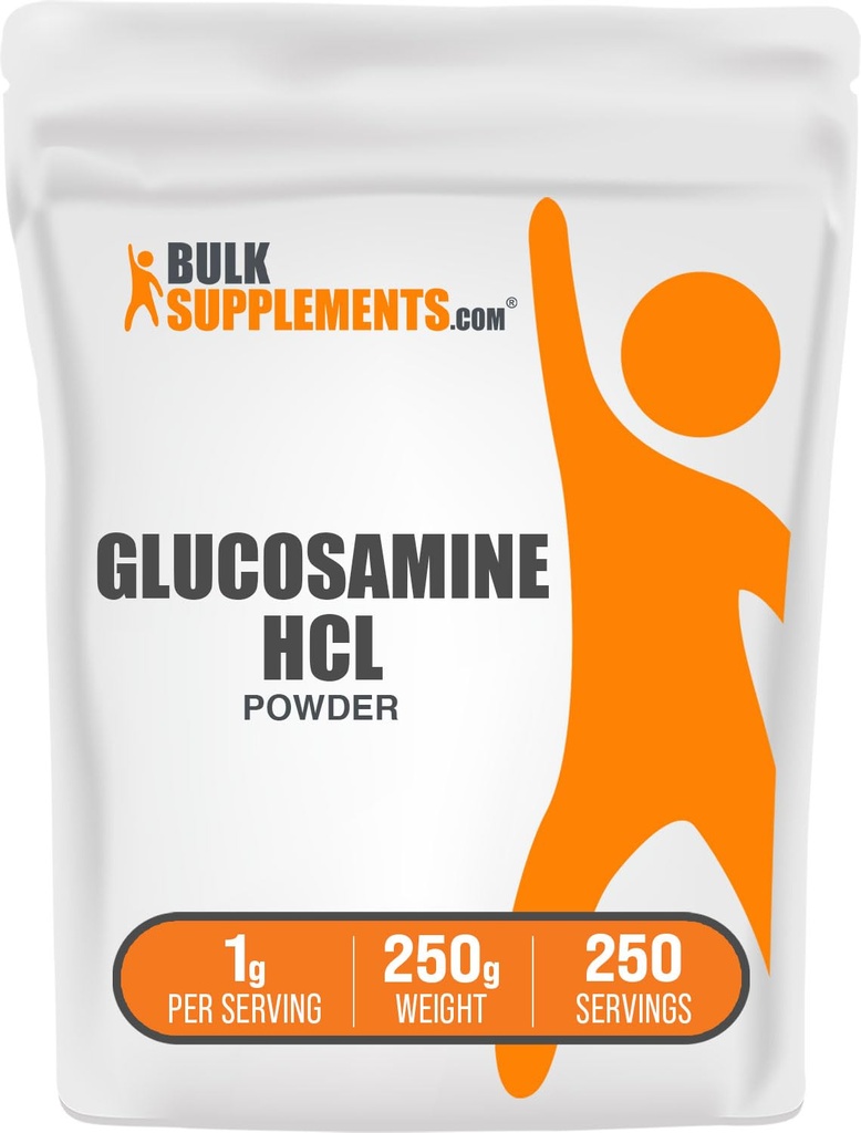 BulkSupplementments.com Glukozamín HCl prášok - Glukozamín doplnok, Spoločná podpora doplnok - bez lepidla, 1g na obsluhu, 250g (8,8 oz) (Pack of 1)