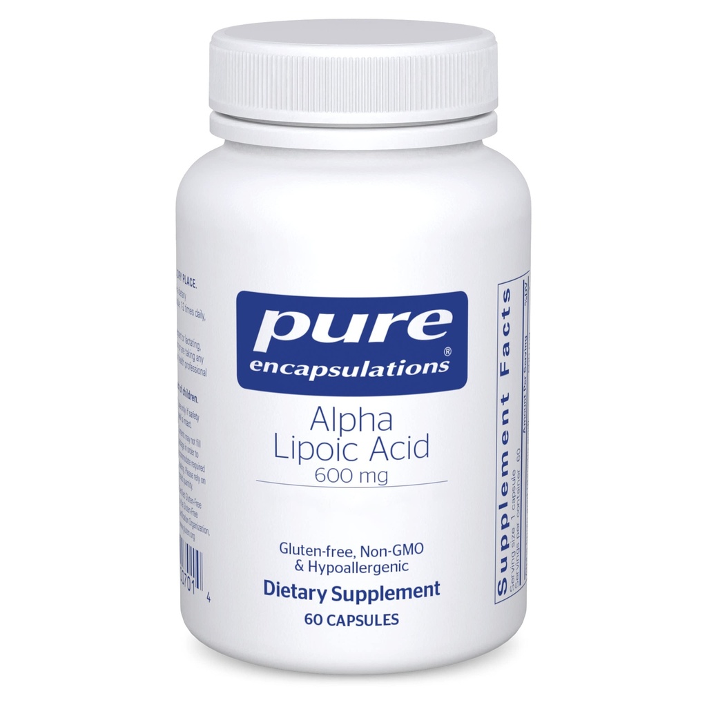 Pure Encapsulations Alpha Lipoic Acid 600 mg - ALA Supplement for Liver Support, Antioxidanty, Nerve Health, Cardiovary Health & Carbohydrát Support - Premium Alpha Lipoic Acid - 60 Kapsule