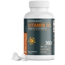 Bronson vitamín D3 5000iu (125mcg) 1 Rok zásobovanie pre zdravé svalovej funkcie a imunitnej podpory, non-GMO, 360 tabliet