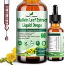 Mullein kvapky pre Pľúca, Organic Mullein Leaf Extract pre Lung Detox w. Chlorofyl Elderberry Oregano Oil Resveratrol Mullein Tincture bez alkoholu, Original Flavor, 2 f Fl/Oz