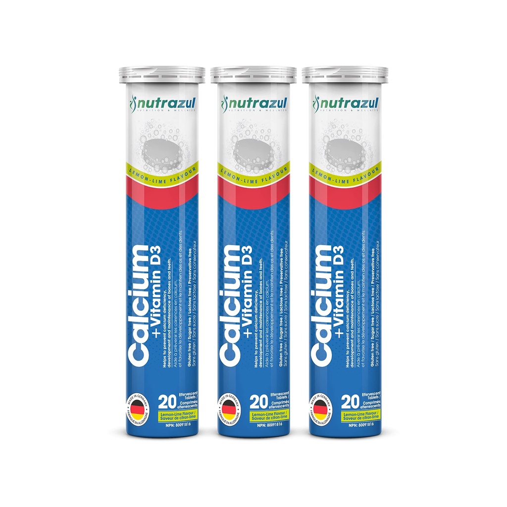 Nutrazul Vápnik + Vitamín D3 Šumivý tablety 