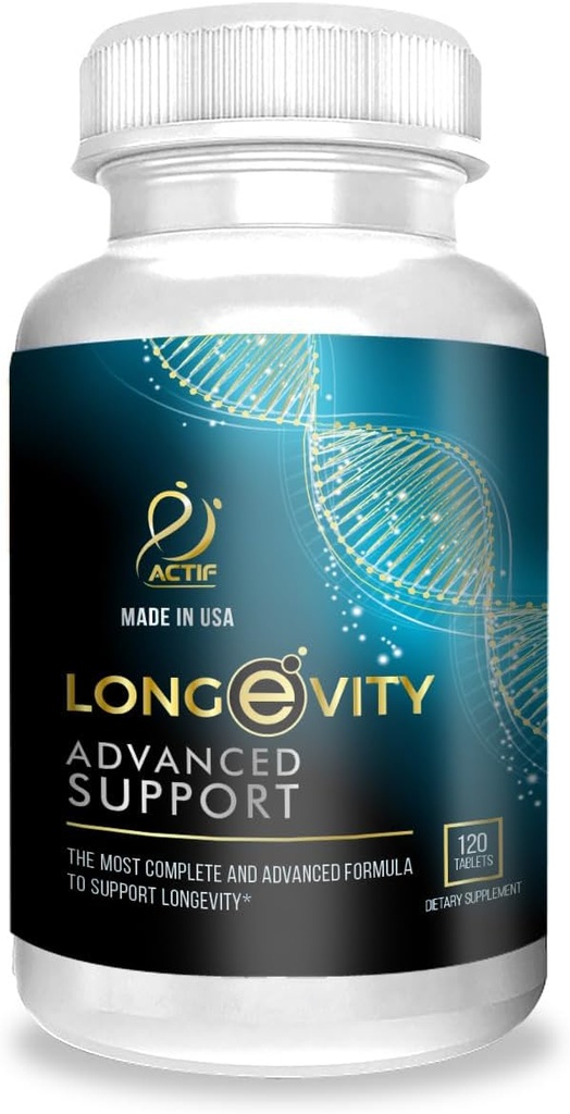 Actif Longevity Advanced Support with 20 Factors - Non-GMO, 2 Mesiac dodávky, Made in USA