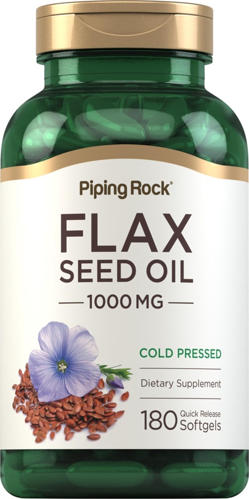 Piping Rock ľanový olej 1000mg Softgel kapsule 