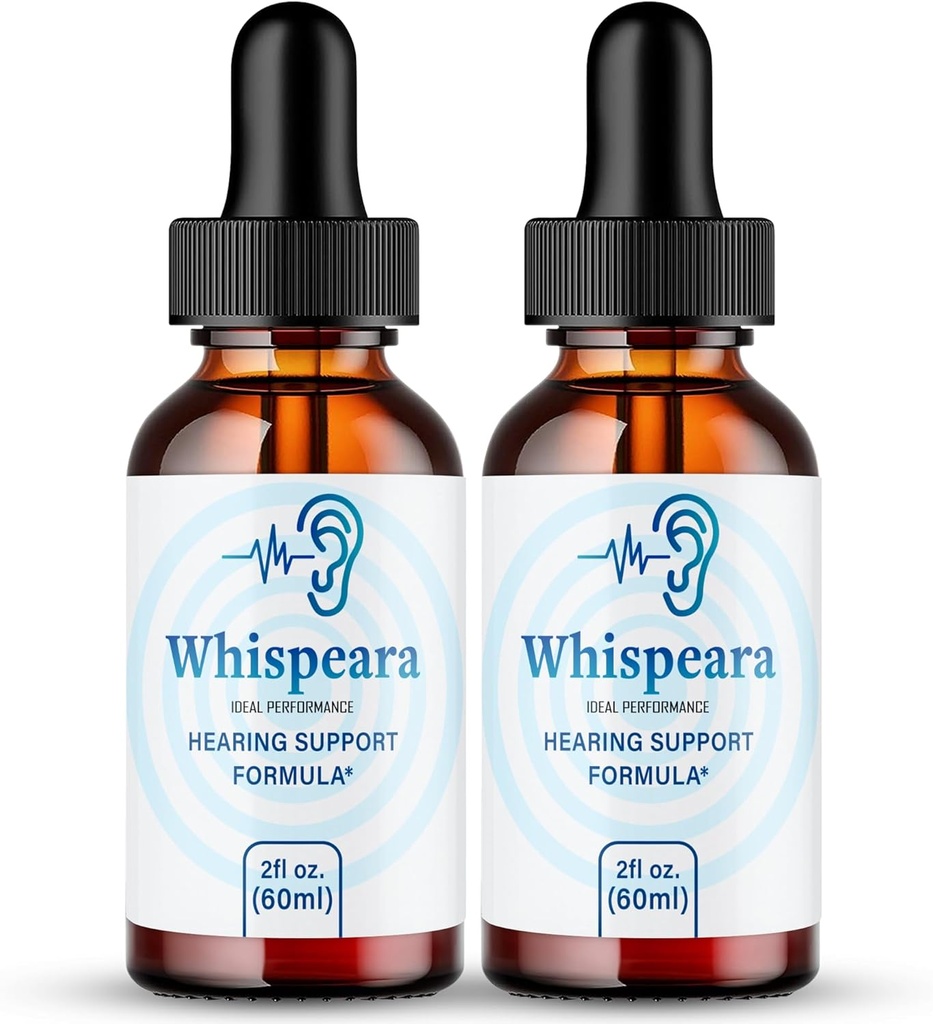 Whispeara Tinnitus úľava pre zvonenie uší kvapky, zvonenie jasné Tinnitus kvapaliny kvapky, Maximálna sila, Advanced Formula sluchové doplnky, zvonenie uší Tinnitus, Whispeara Recenzie (2 balenie)