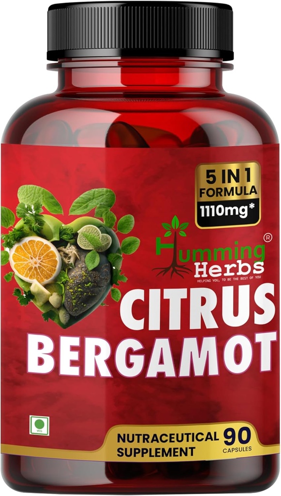 Humming Herbs Bergamot Citrus 1110mg s Black Choke Berry, Niacin, Olive Leaf & Black Pepper Extract 90 Kapsula