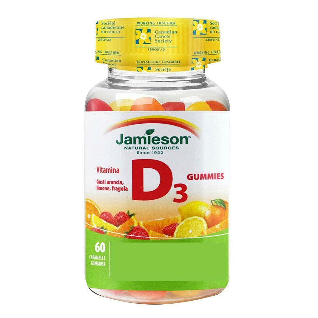 Jamieson Vitamín D Gumies 1000 IU - Orange, Strawberry, Lemon, 60s