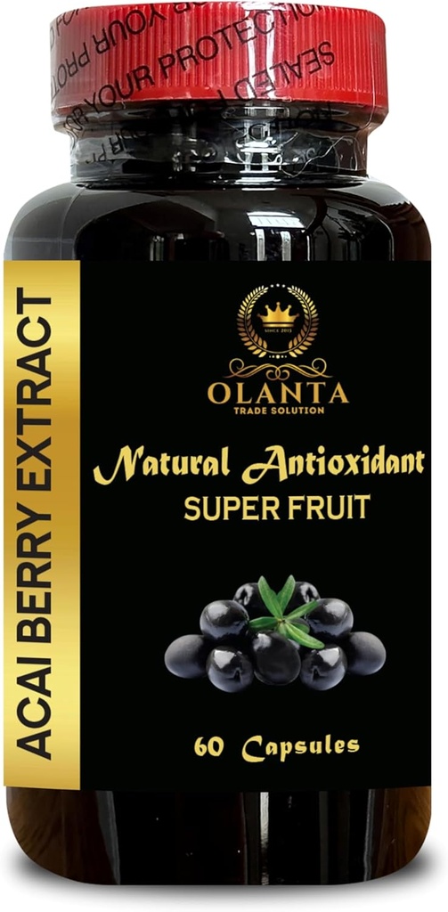 ACAI Berry Extract - Anti-Oxidant Rich, Non-GMO & Gluten Free Acai Berry Extract, Superfood Pestovaný v Brazílii acai Vitamíny - 1 Fľaša 60 Kapsule