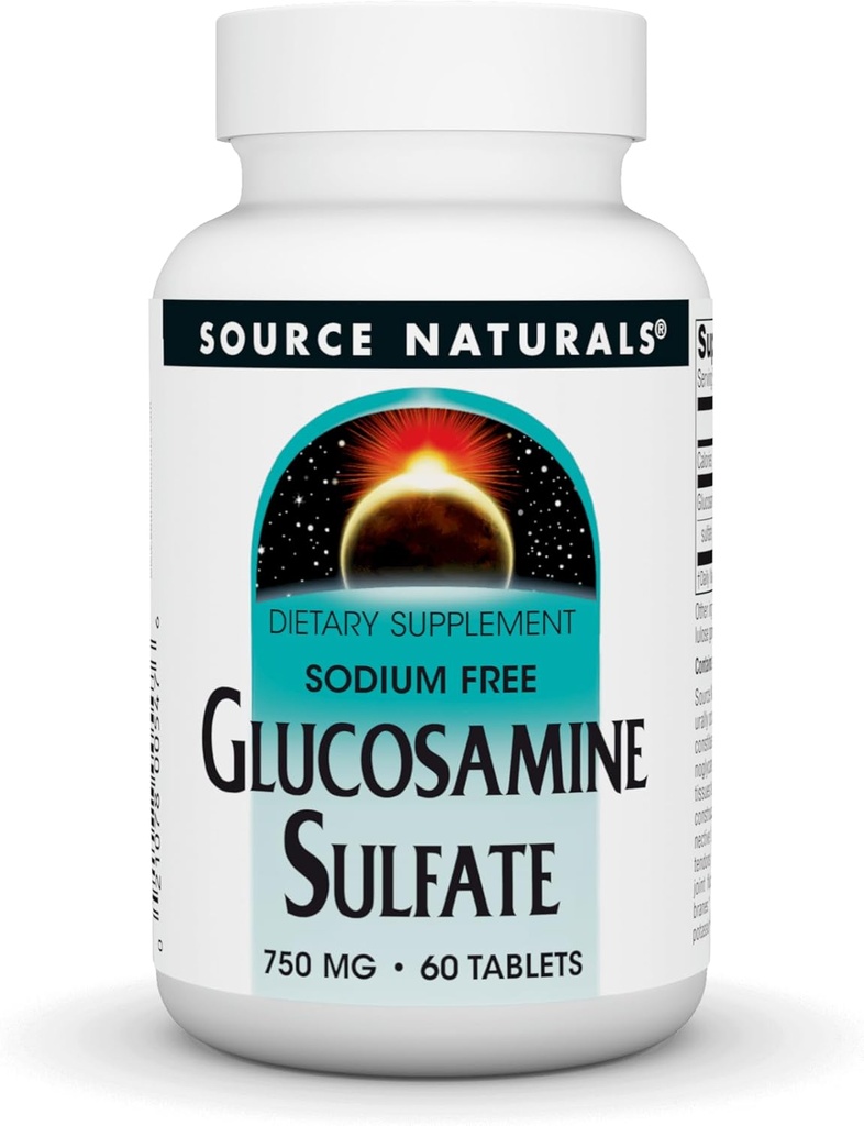 Zdroj Naturals Glukosamine Sulfate, Bez sodíka 750 mg pre Joint Support - 60 tabliet
