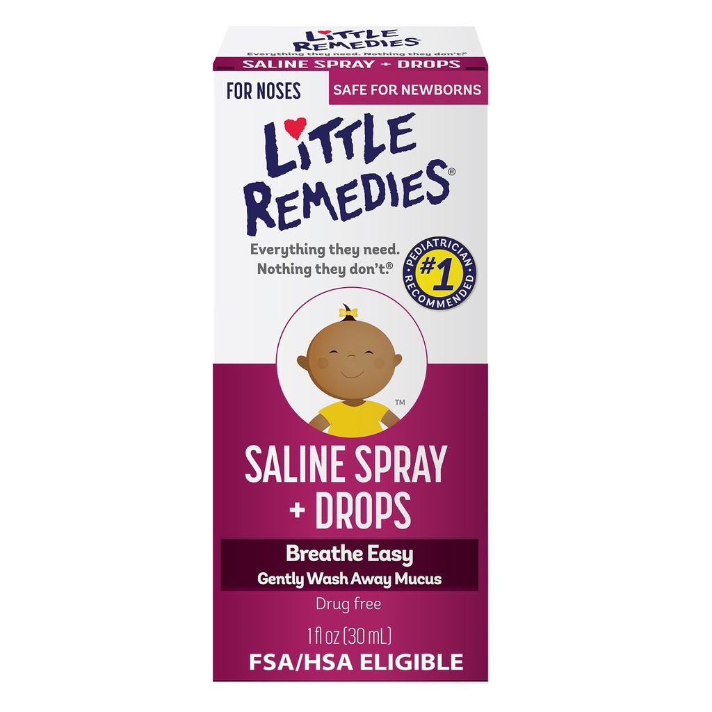 Malé opravné prostriedky Noses Saline sprej kvapky, 1 Fl Oz