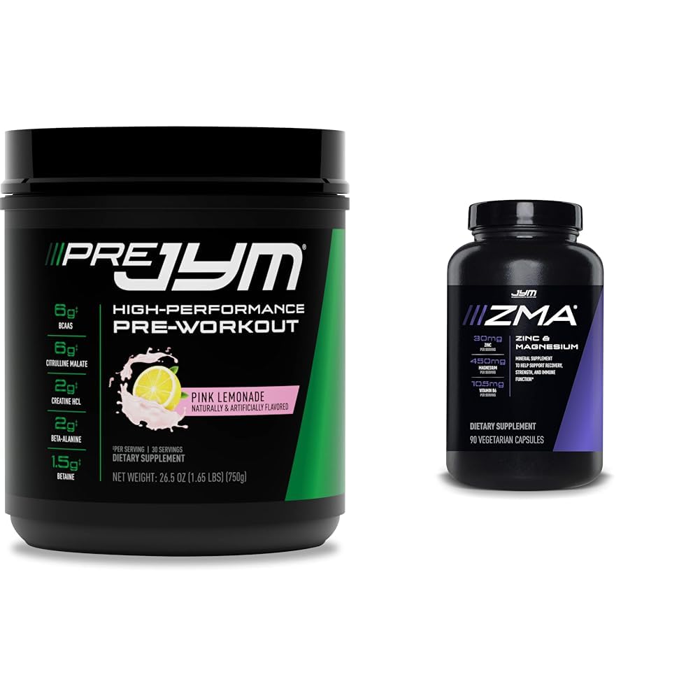 PRE JYM 30 Podáva ružové citróny a JYM ZMA Zinok/ Magnézium Kapsule Supplement 90 Vegetariánske kapsuly