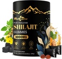 Shilajit Gummy pre mužov Ženy: Pure Himalayan Organic Shilajit s Ashwagandha 85+ Stopové minerály a kyselina fulvová Individuálne zabalené pre Energy Mozog imunita podpora Žiadne cukor 40 podáva