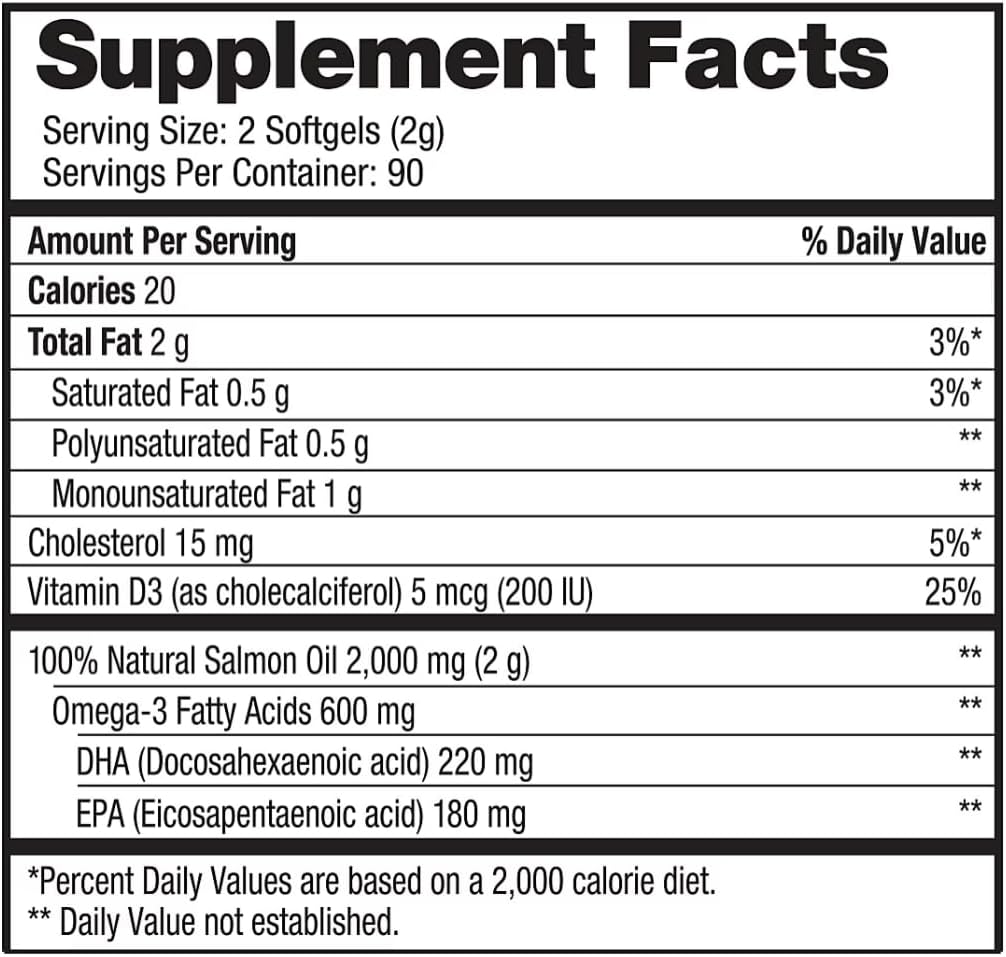 generic Pure Aljaška Omega-3 Wild Aljašský lososí olej 1000mg Softgels 180-Count