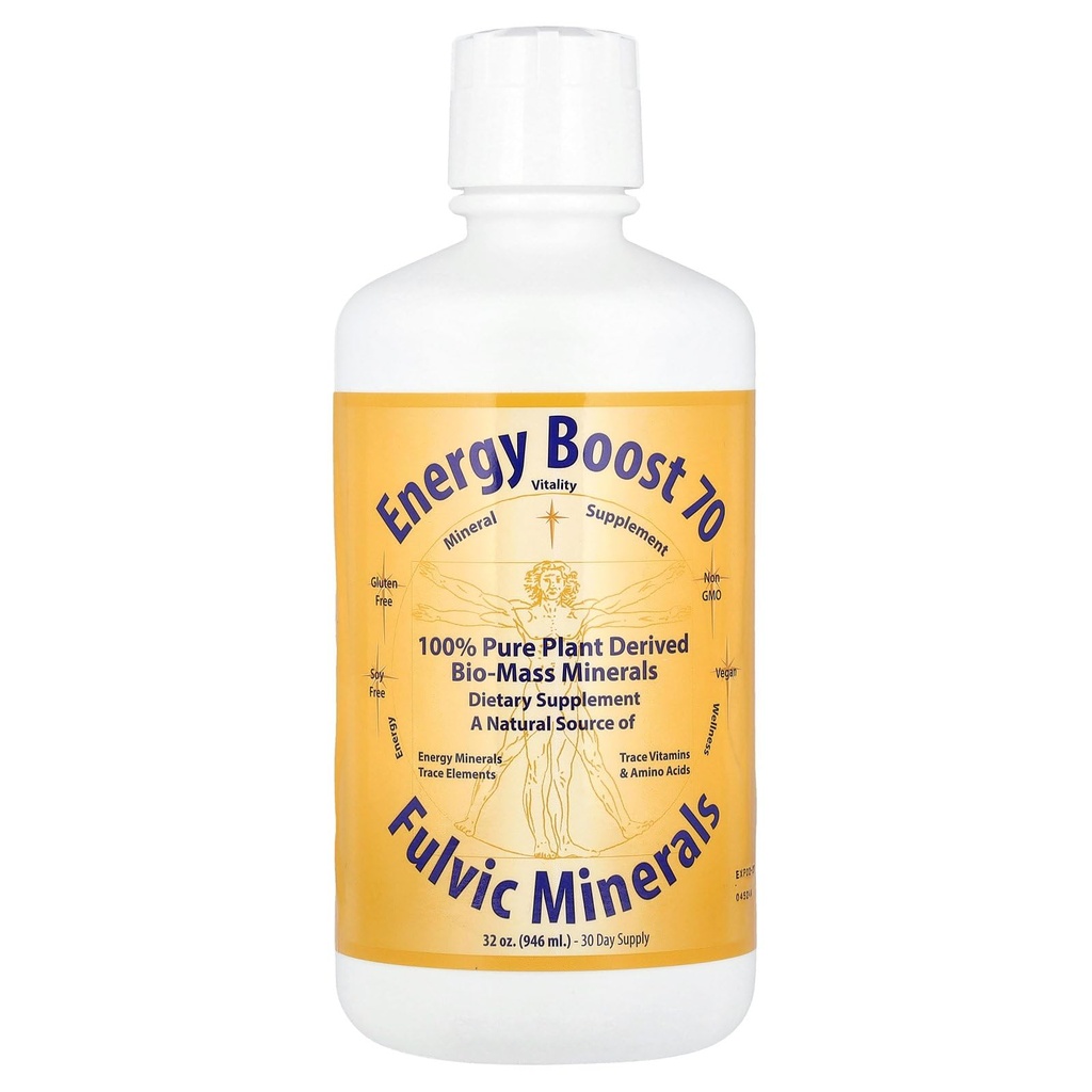 Energy Boost 70 Morningstar Minerály, Fulvické minerály, 32 oz (946 ml)