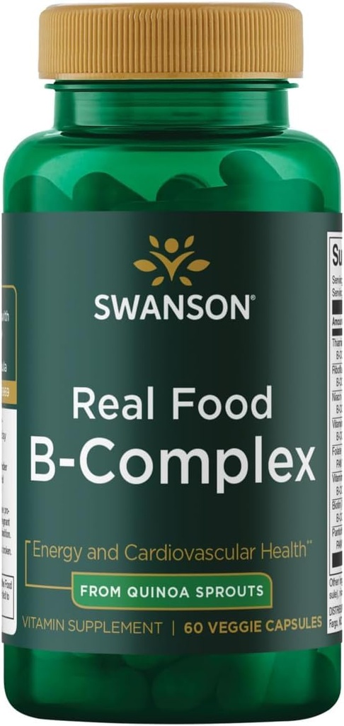Swanson Real Food Vitamín B- Complex 60 Veg kapsuly