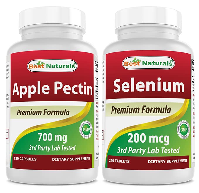 Najlepšie prírodné Apple pektín 700 mg & selén 200 mcg