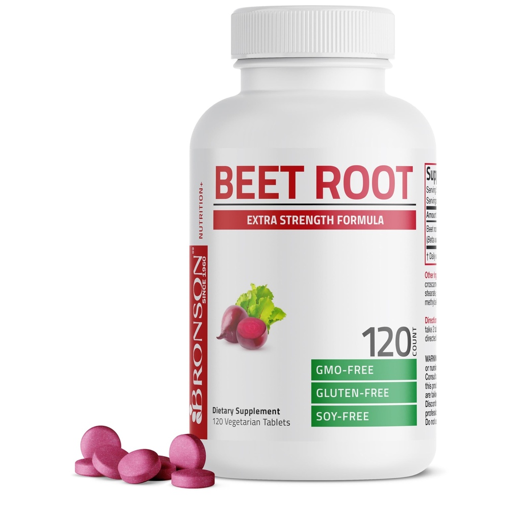 Bronson Beet Root Extra sila, non-GMO, 120 Vegetariánske tablety