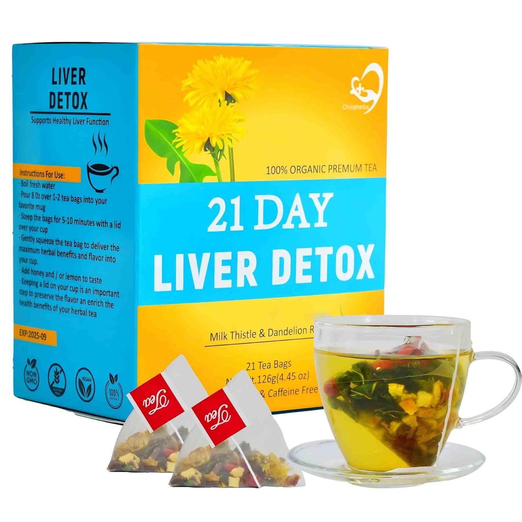 Aromlife 21 Day Milk Thitle Pečeň Detox čaj, na čistenie a podporu pečene, mlieko Thitle čaj s vysokým obsahom mlieka Thitle Pečeň Detox mliečneho semena a sladkého drievka koreňov