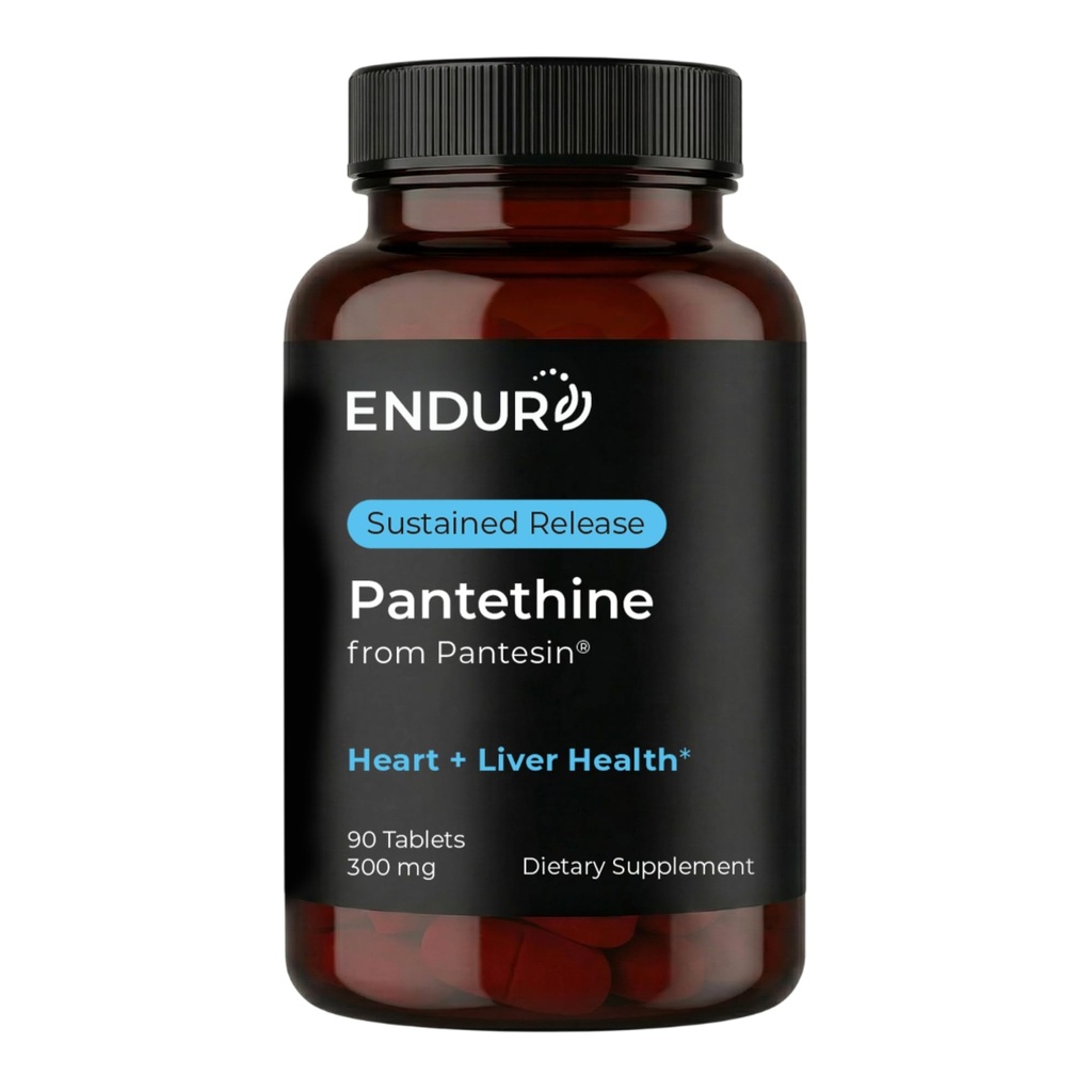 Endur Pantetín z Pantesinu, funkcie pečene a zdravého cholesterolu Balance Supplement, Formula trvalého uvoľnenia, bez lepku, 300 mg (90 tabliet)