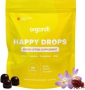 Organifi Happy Drops - Denné Superfood Happy Gummy pre dospelých - Mood Suplement for Balance, Bliss, Energy and Taking The Edge Off - Sweet Lemon Flavor - 60 Gummies