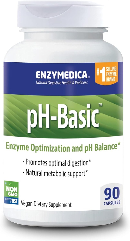 Enzymedica, pH-Základný, Obsahuje tráviace enzýmy, živiny a byliny, podporuje zdravé trávenie & pH bilancie, 90 Počet - FFP